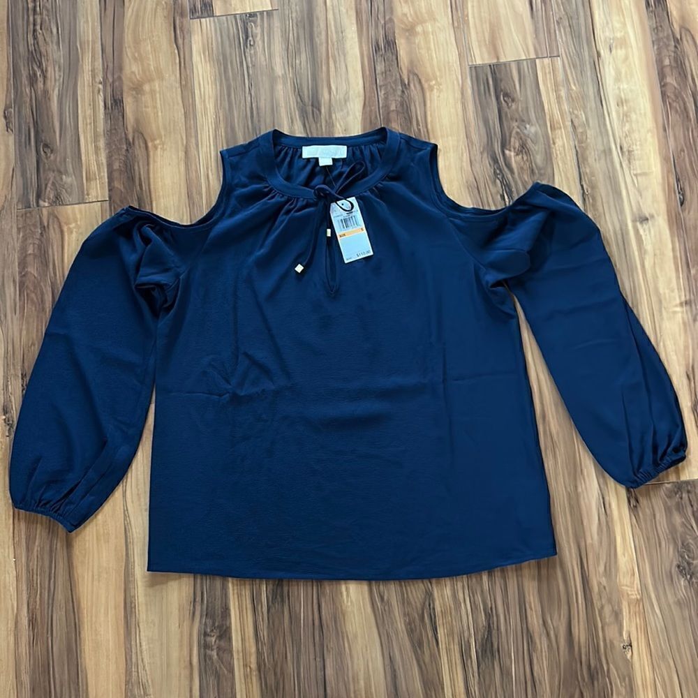 NEW Michael Kors Cold Shoulder Blouse - Picture 5 of 7